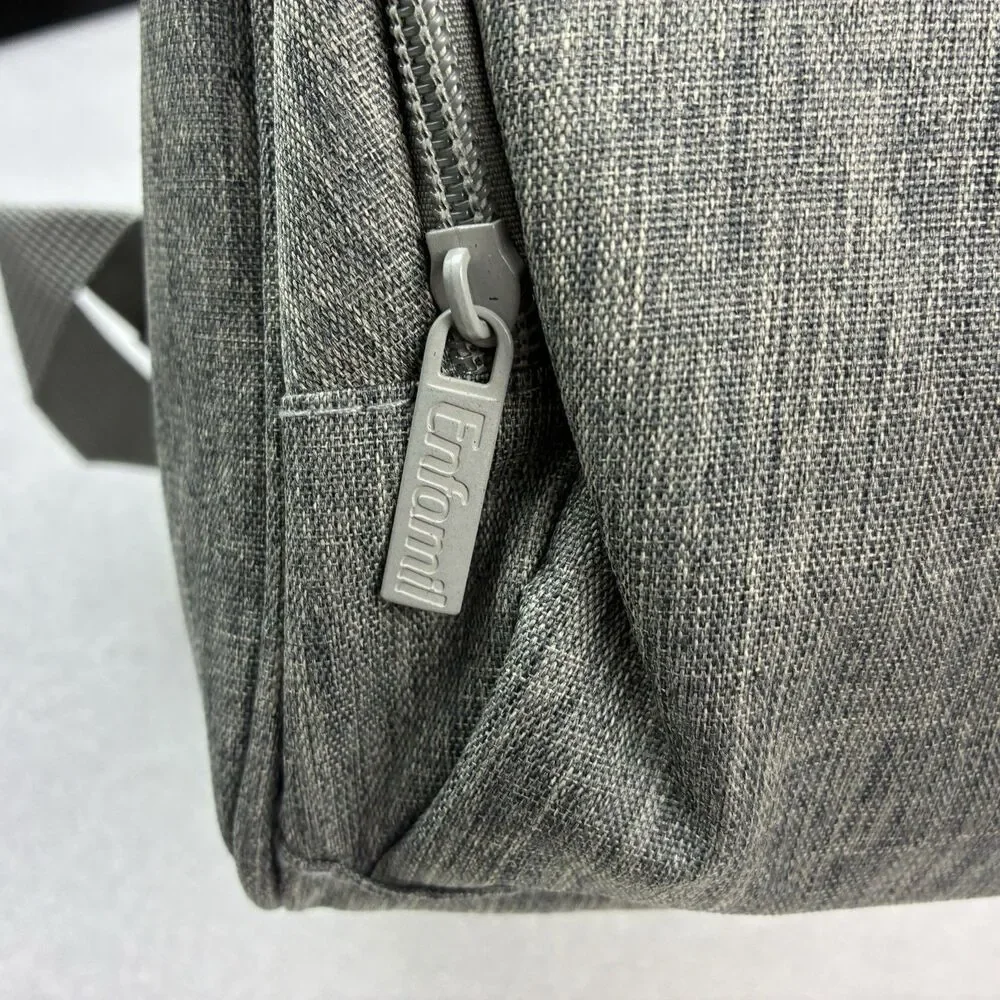 Enfamil Wonderbag Backpack Gray Nylon Insulated Travel Adjust Straps Diaper Bag